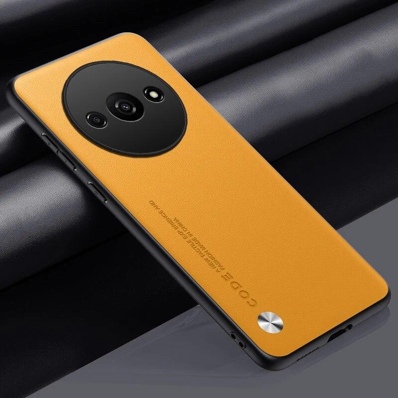 

Роскошный чехол из искусственной кожи для Xiaomi Redmi A3, задняя крышка, матовый силиконовый чехол для телефона с полной защитой для Redmi A1 A2 Plus 4G RedmiA3 For Redmi A3 жёлтый