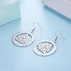 Dawapara Nordic Valknut Earrings Odin Symbol Runes Circle Pendant Stainless Steel Jewelry New Year Gift