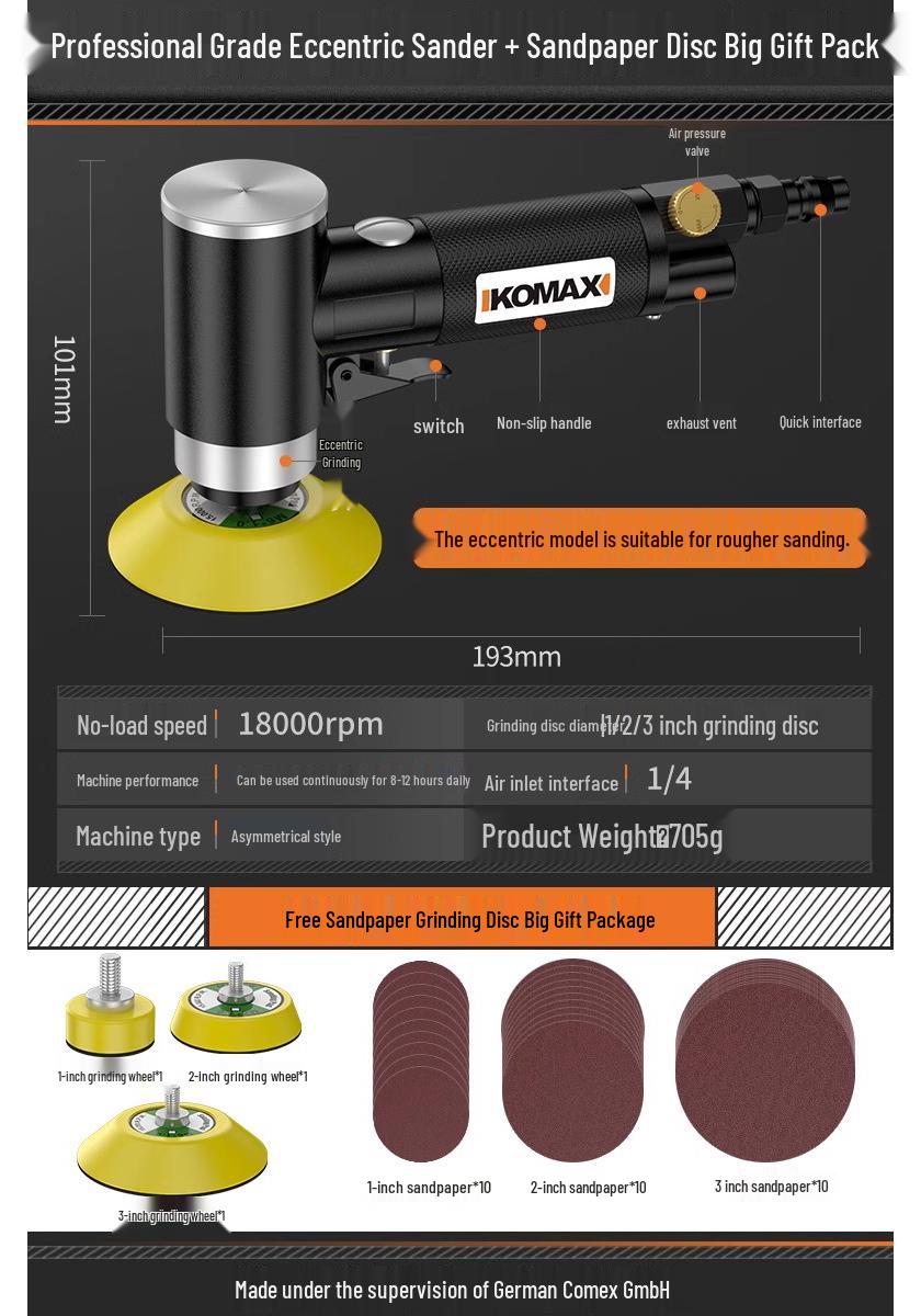 Air-Powered Small Pneumatic Polisher Grinder for Cars