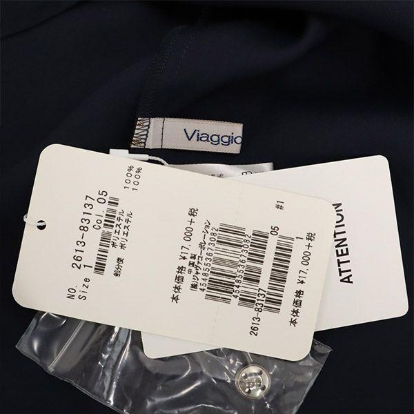 unused Viaggio Blu 7 minutes sleeve blouse 1 Navy shirt Women Used