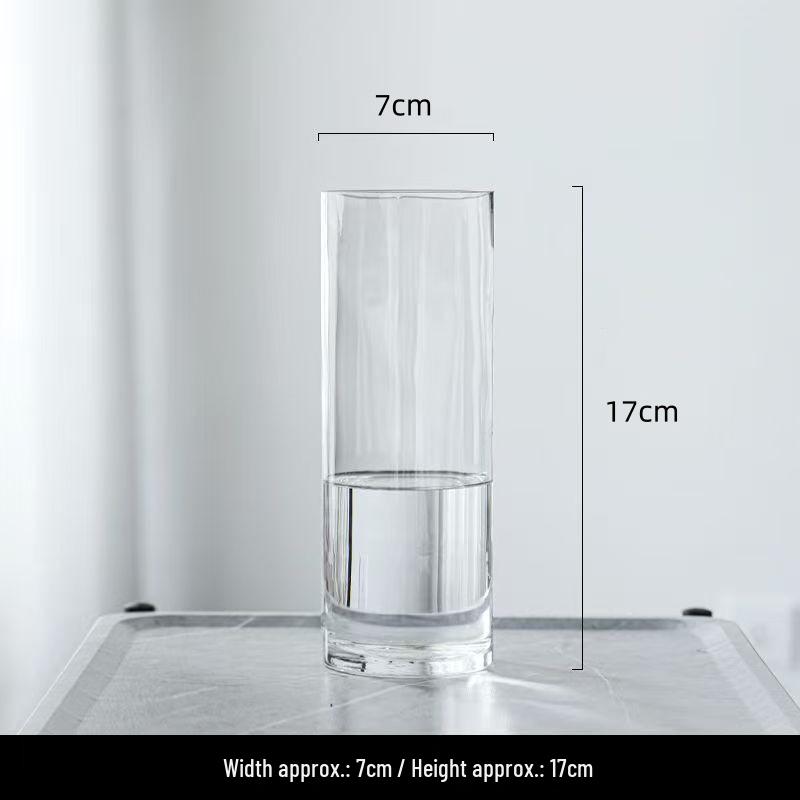 Elegant Transparent Glass Vase for Home Décor – Large Straight Tube Design for Floral Arrangements
