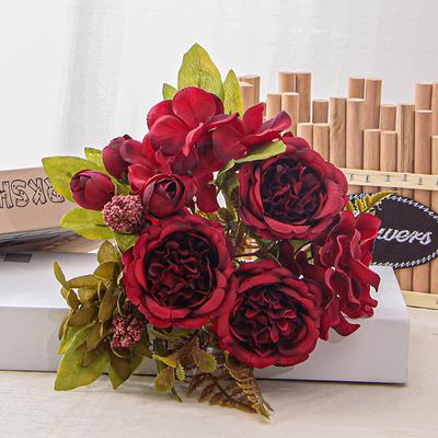 Artificial Flowers Silk Hydrangea Peony Outdoor Wreath Wedding Festival Garden Party Home Room Bonsai Decora Scrapbook Diy Gifts