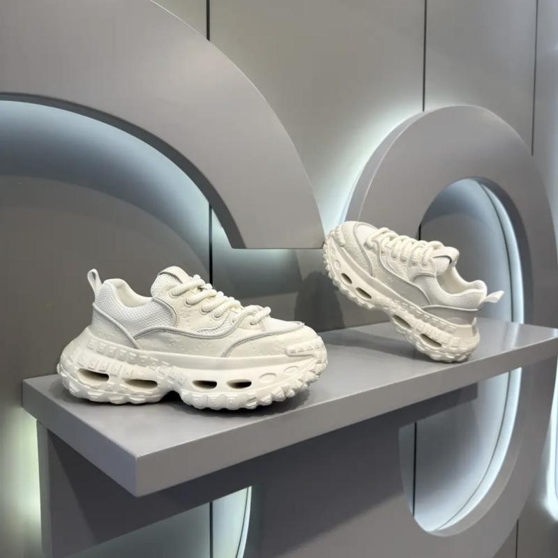 Solid Color Printed Dad Shoes Spring and Summer New Breathable Mesh Platform Casual Shoes Clxp