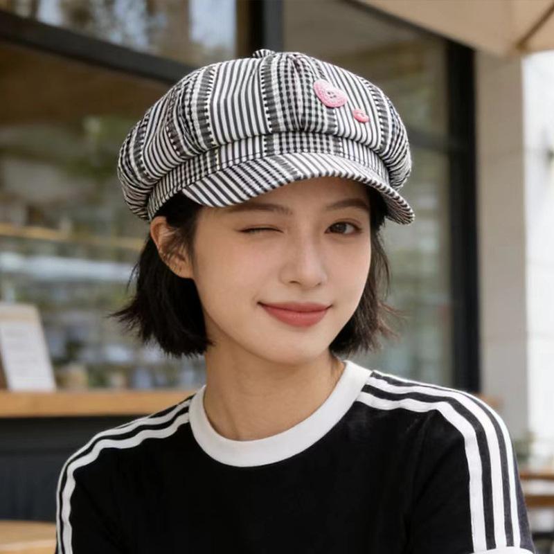 

Octagonal hat female spring and summer dopamine cute bud hat versatile face little painter hat M（56-58cm）