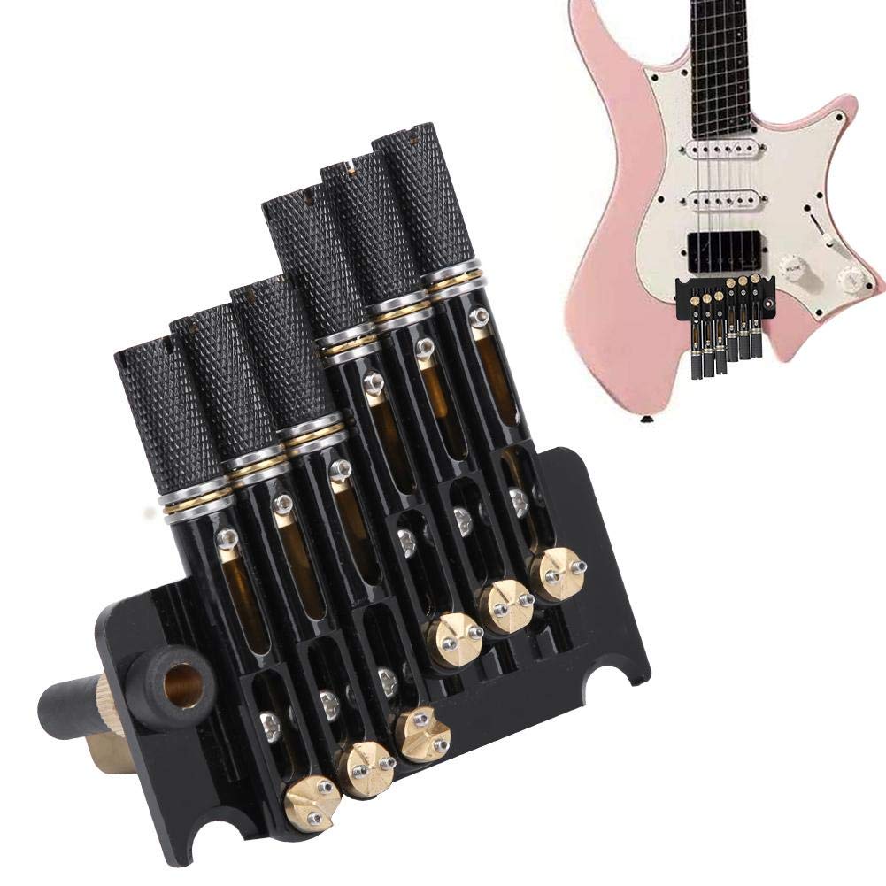 Alomejor 6-String Electric Guitar Bridge Set Headless Bass Bridge Performance Enhancement Durable Easy Installation with Screws