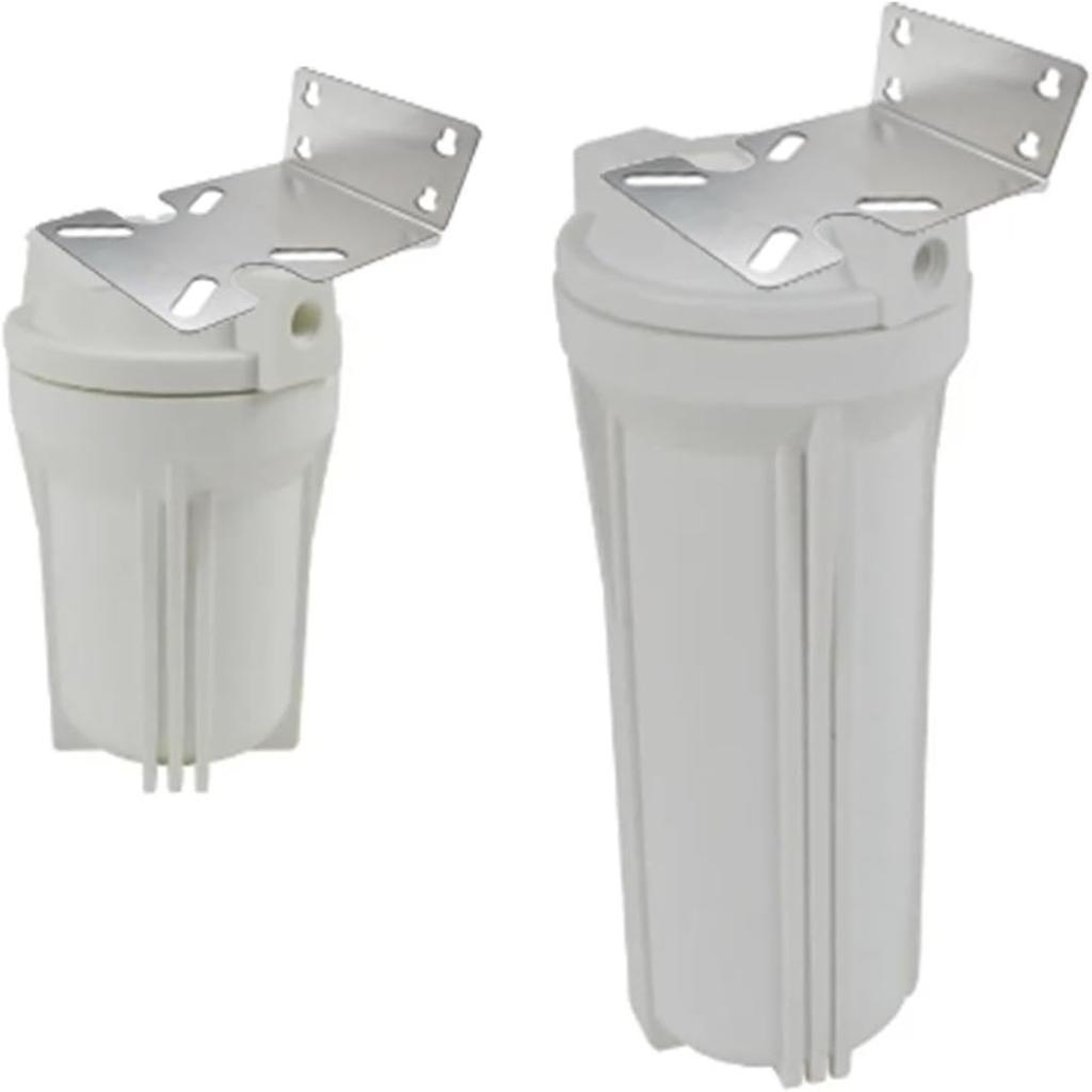 Stainless Steel Water Filter Housing Bracket for Wall Pole Panel Mounting, Left-to-Right Right-to-Left Flow Directions, One