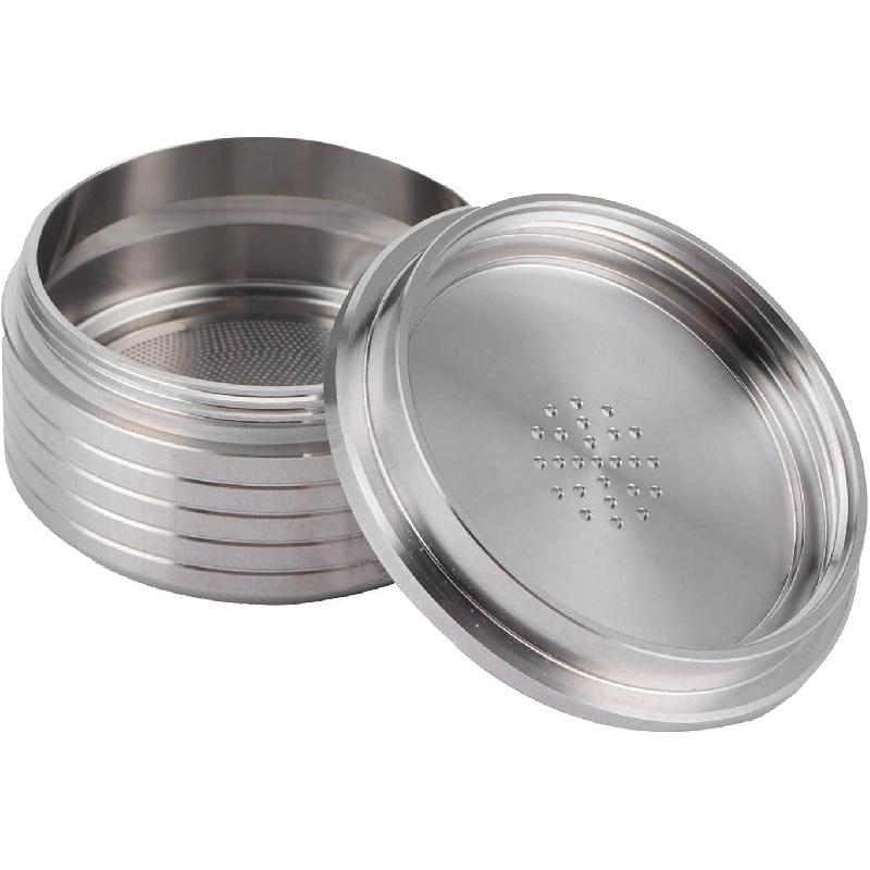 Reusable Coffee Capsules, Stainless Steel Delta Q Espresso Pods Foil Lids For Delta Q Coffee Pods Coffee Pod With Spoon Brush Fit For Q Ndiq7323