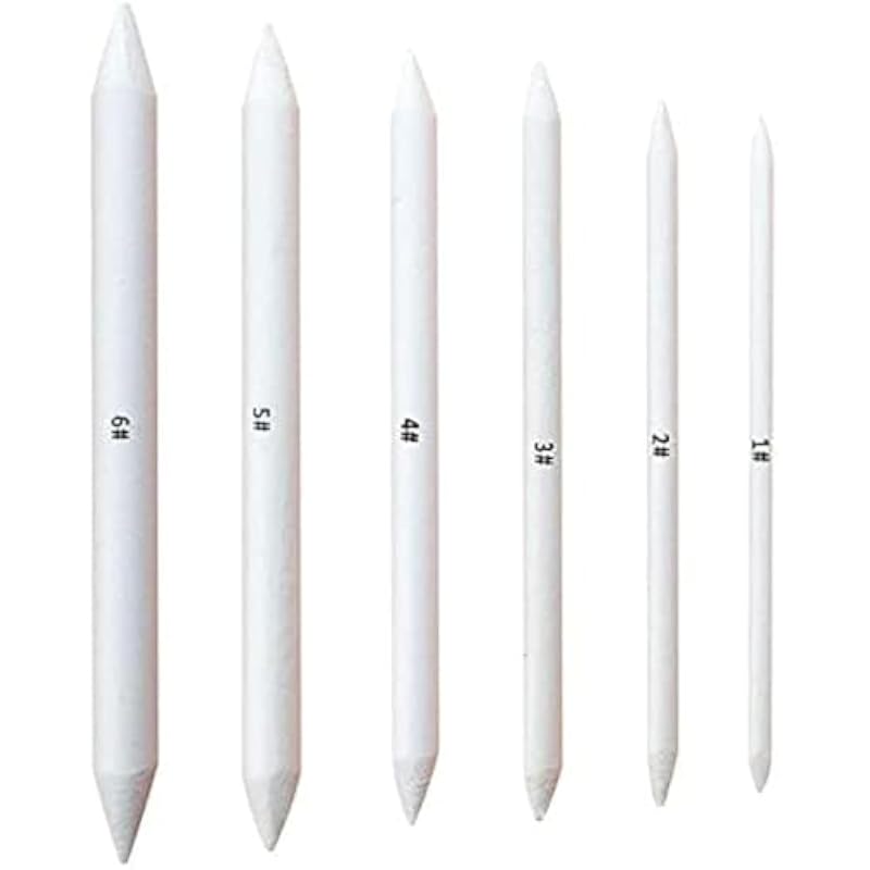 Eclet 6 Pcs Blending Stumps And Tortillions Paper Art Blenders For Student Artist Charcoal Sketch Drawing Tools(A)