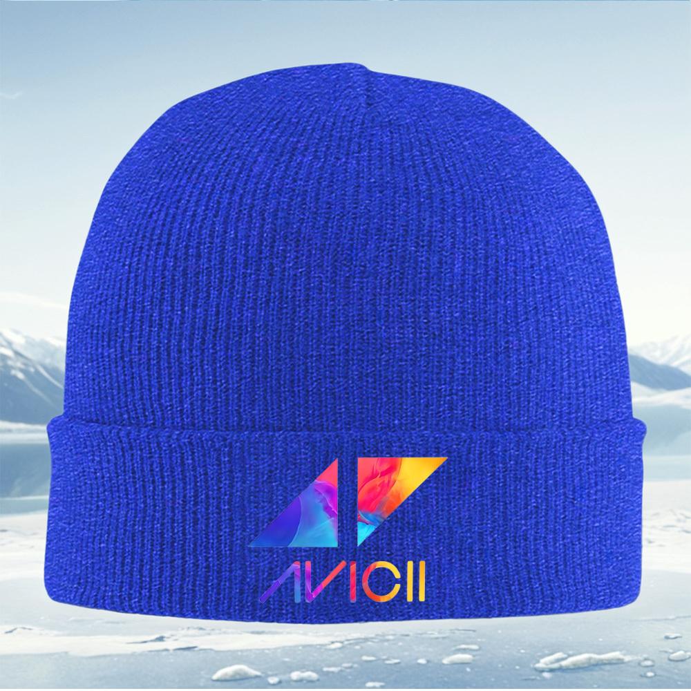 Abstract colorful music logo design Men Women Unisex Knitted Hat Beanie Pullover Cap Winter Thermal Warm Christmas Outdoor Cycli