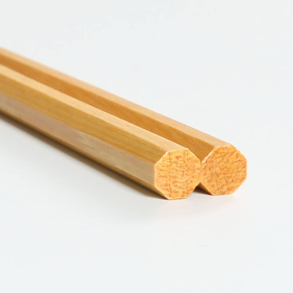 Fujiboeki Octagonal Set of 5 Made of Natural Lucky Charm Item 15418 Chopsticks, 22.5cm, Pairs, Wood, Chopsticks, No.