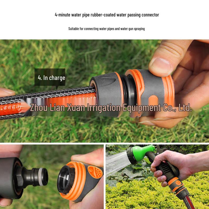 Orange ABS Plastic 4-Point Water Pipe Quick Connector Gun Accessories