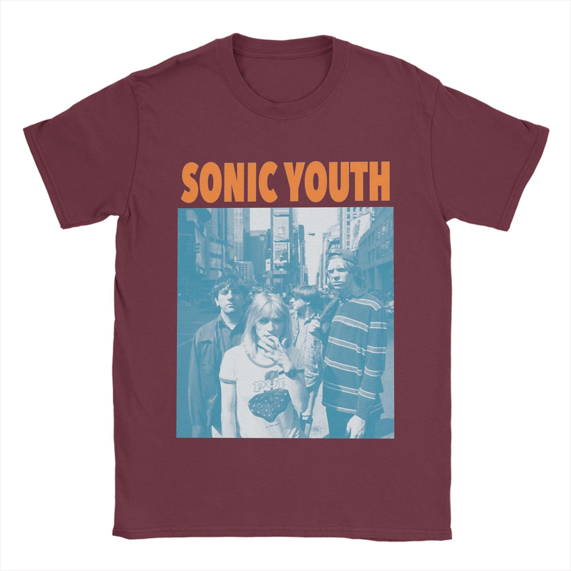 

2025 Sonic Youth Rock Band Men T Shirt Funny Tee Shirt Short Sleeve O Neck T-Shirt Cotton Party Clothing L