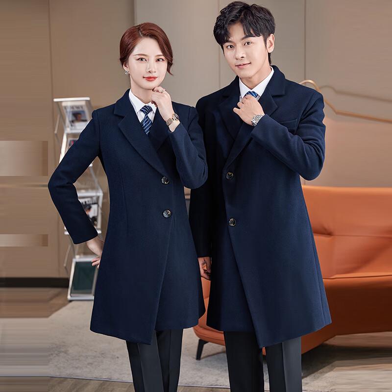 Teluoman Professional Unisex Winter Wool Blend Business Coat