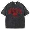 New York Brooklyn Nyc Prints Washed T Shirts Womens Cotton Oversized TShirts Distressed ONeck Comfortable Tops Summer Clothes