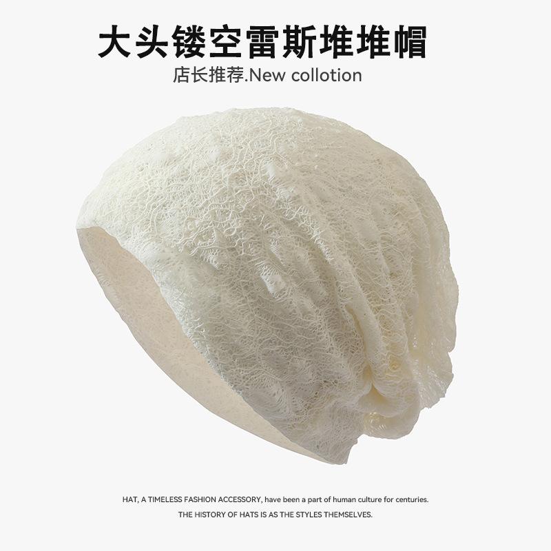 Beret women's autumn and winter handmade knitted wool hat double-layer warm and windproof retro niche stacked bag head cold hat