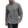 Mens Turtleneck Sweater Pullover Twisted Pattern Casual Loose Fit Thick Winter Long Sleeve Cable Knit Sweaters