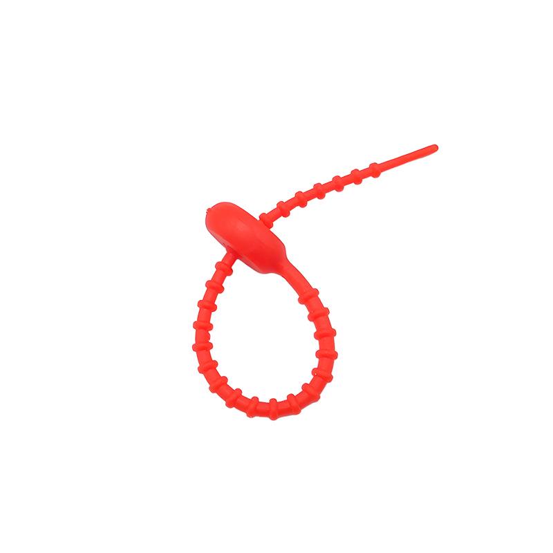 Multicolor TPR Silicone Zip Ties: Elastic Self-Locking, Reusable Cable Organizers & Keychain Pendants.