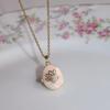 Vintage Enamel Flower Oval Openable Pendant Necklace Fashion Stainless Steel Photo Frame Charms Collar Jewelry Memorial Gift