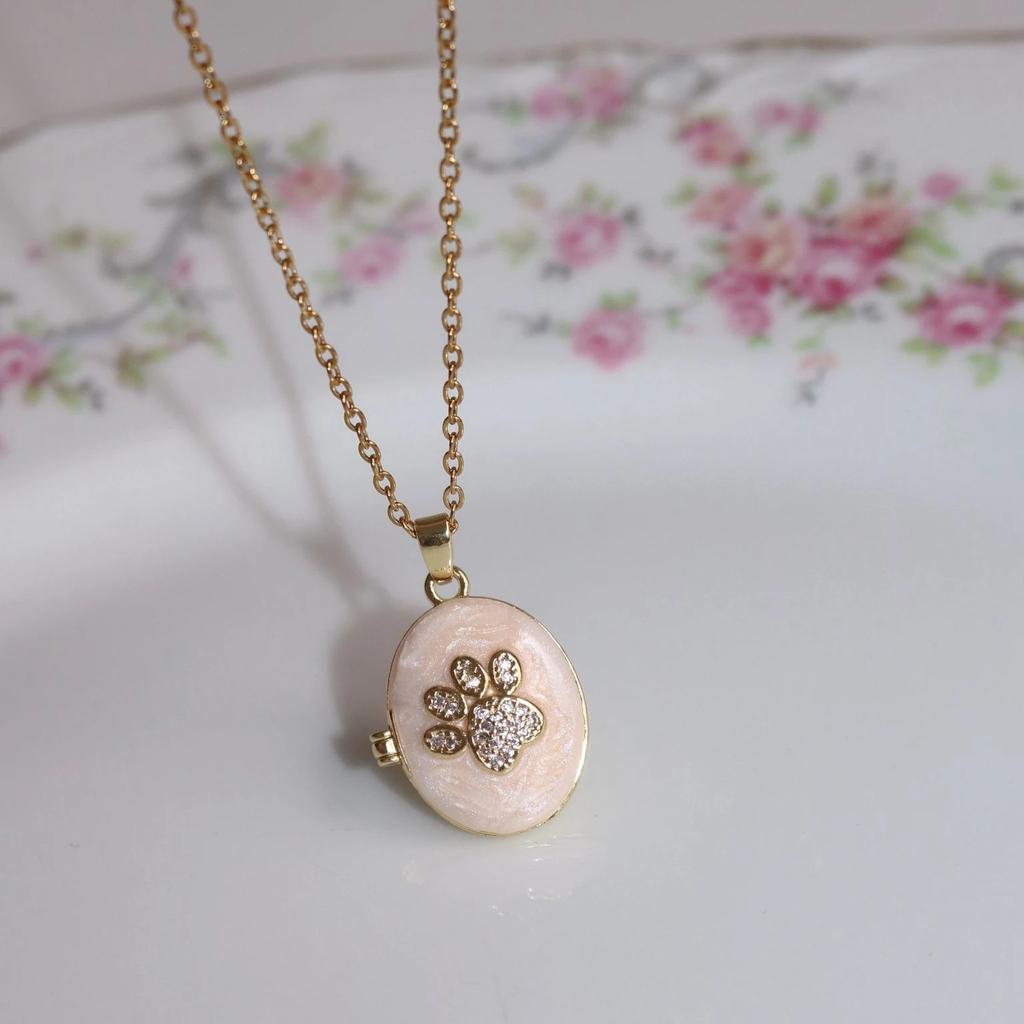 Vintage Enamel Flower Oval Openable Pendant Necklace Fashion Stainless Steel Photo Frame Charms Collar Jewelry Memorial Gift