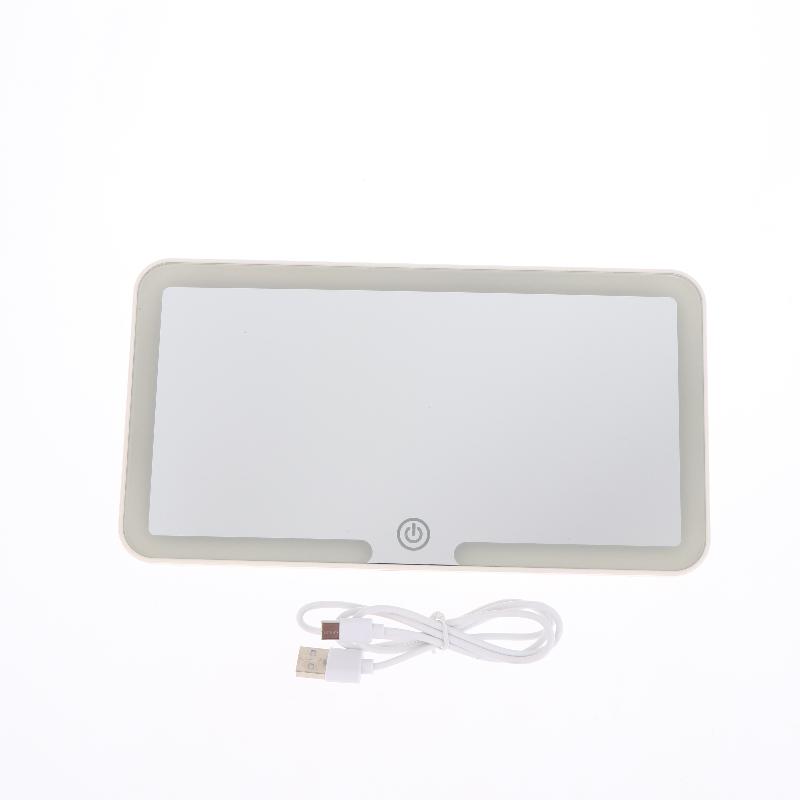 1 Set LED HD Makeup Mirror Car Sun Visor Plate Make Up Mirror With 3X Magnifying Vanity Mirror 3 Colors Light Mirror