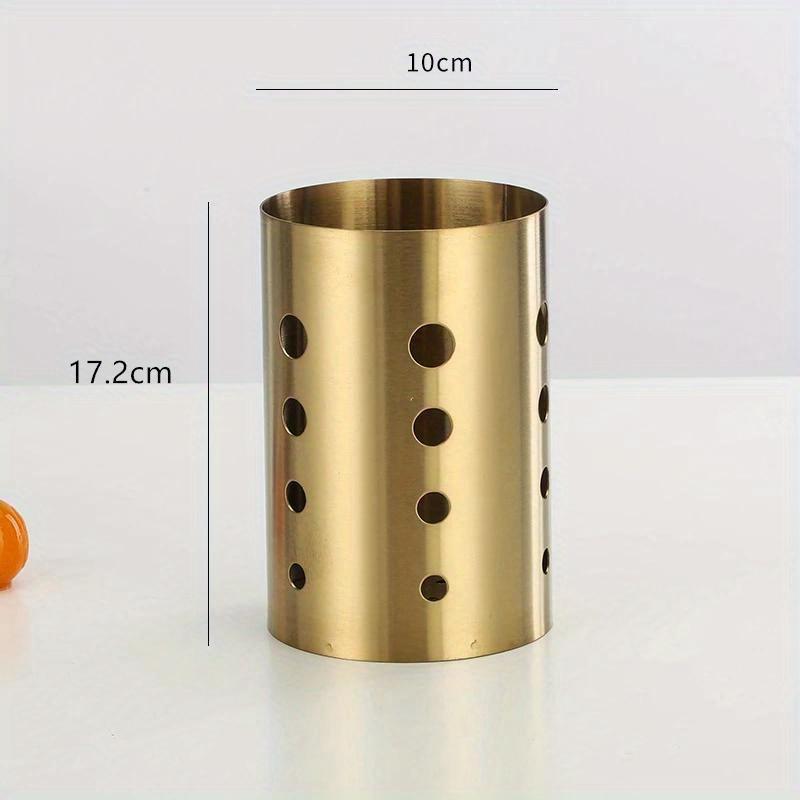 1PC Stainless Steel Golden Chopstick Rack Cutlery Holder Tableware Organizer Household Spoon Storage Container Kitchen Accessories