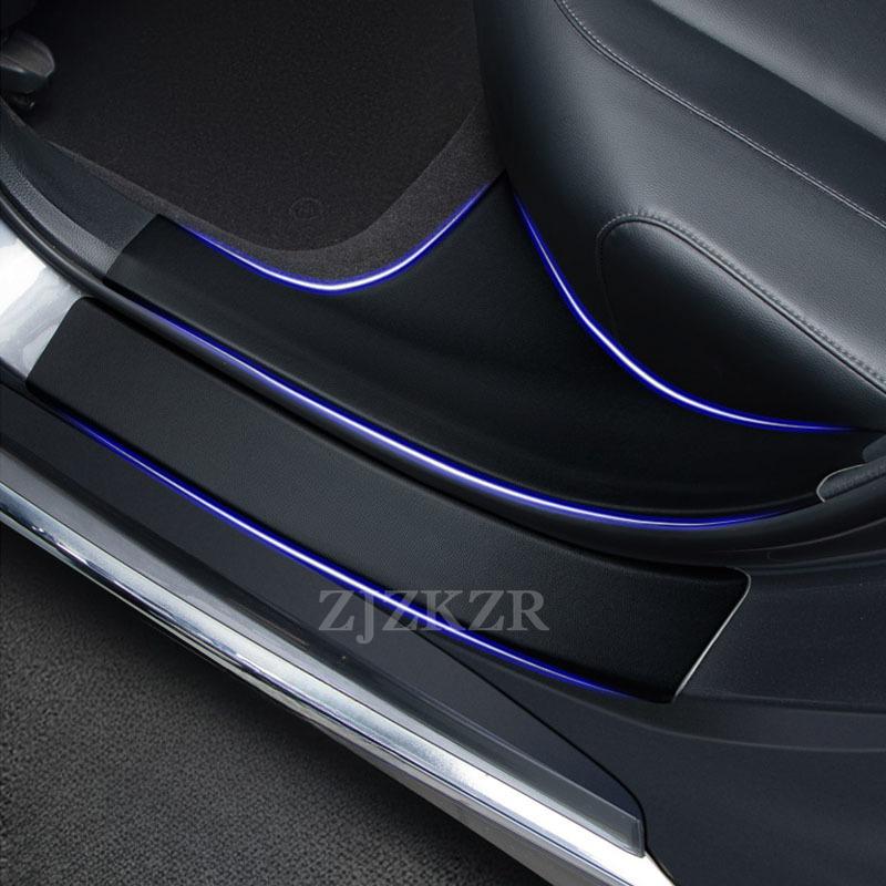 For Volkswagen T-Roc 2018-2025 Car Threshold Strip Protector Sticker Door Trunk Scratch Resistant Trampling Pad Decor Accessorie