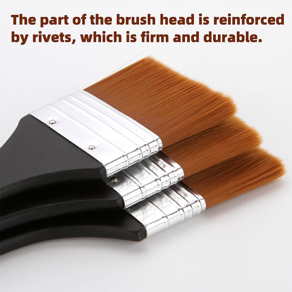 1 szt. Profesjonalny Płaski Pędzel do Malowania Nylonowe Włosie Pędzel Artystyczny Drewniany Uchwyt do Gesso Bejc Klejów Lakierów Farb