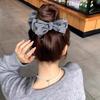 Gray Double Butterfly Knot Hair Clip Elegant Lady Lightweight Luxury Style Ball Head on Back of Head Girls Hair Accessories
