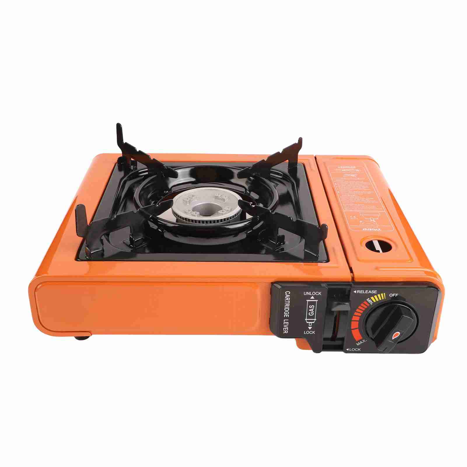 

2,3 кВт Портативная бутановая плита с зажигалкой, чехол для переноски, чувствительная индукция, равномерный нагрев, защита от избыточного давления, газ оранжевый