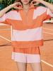 Women's Two Piece Striped Sweatshirt and Shorts Set Summer Matching Lounge Tracksuit
