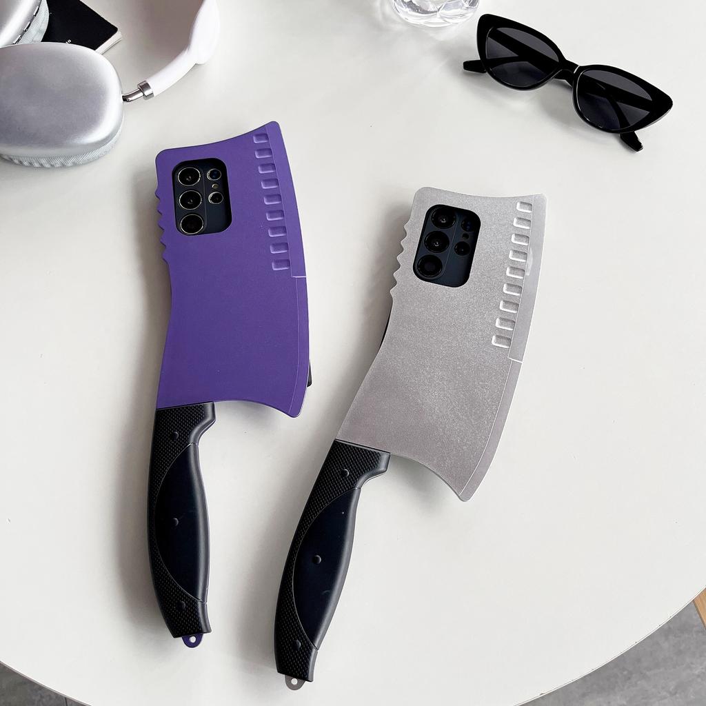 Custodia Divertente per Telefono 3D Simulazione Coltello da Cucina Chopper da Cuoco per Samsung Galaxy S21 S22 S23 S24 Plus S25 Ultra Copertura Antiurto