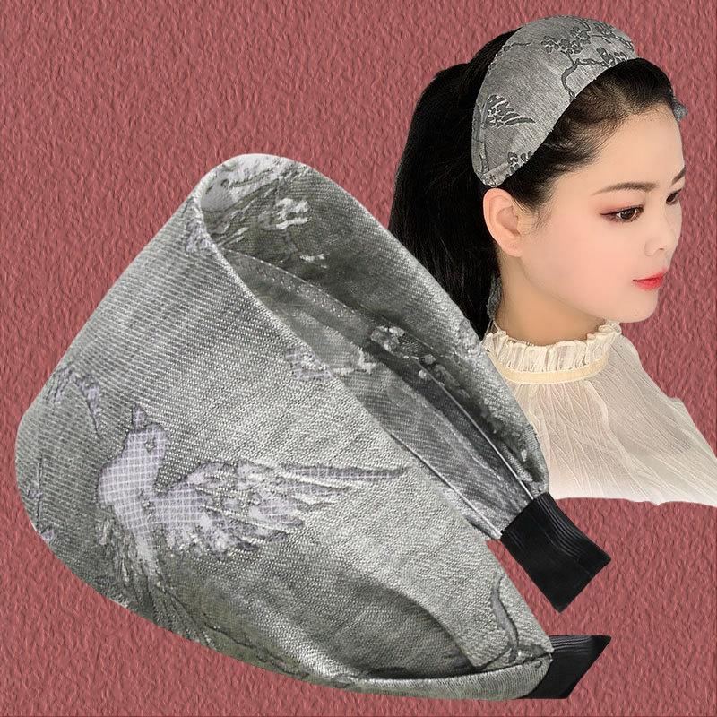 

Винтажная повязка на голову с широкими полями Мама Повязка для сокрытия седых волос Оригинальная противоскользящая с зубчиками Давление Аксессуары для волос Женщины