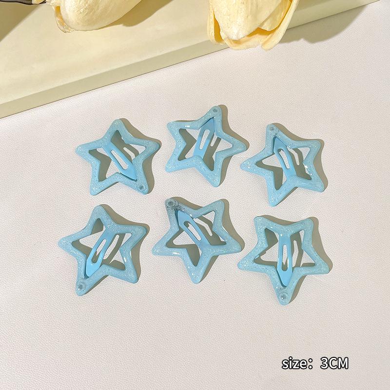 Y2K Dopamine Color Pentagram Small Hair Clip for Women & Kids - Cute Bangs & Side Hair Accessory