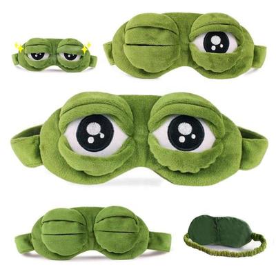 Sad Frog Sleep Mask Eyeshade Plush Eye Cover Travel Relax Gift Blindfold Cute Patches Cartoon Sleeping Mask for Kid Adult