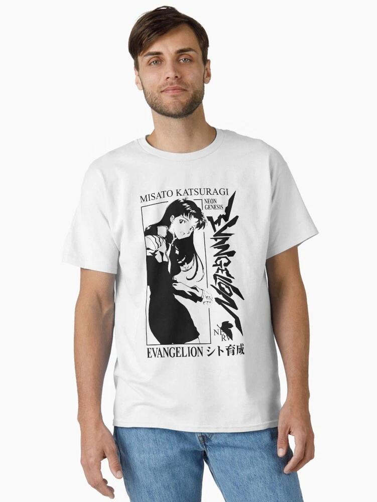 Anime Neon Evangelion Misato Katsuragi Cute Classic Funny T Shirt Unisex S