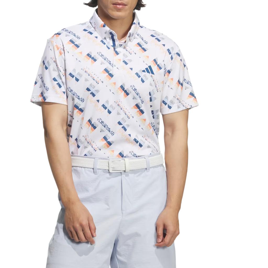 adidas Performance AOP Climacool Knitted Moisture-Wicking Printed Golf Shirt Men Tops JZ4363