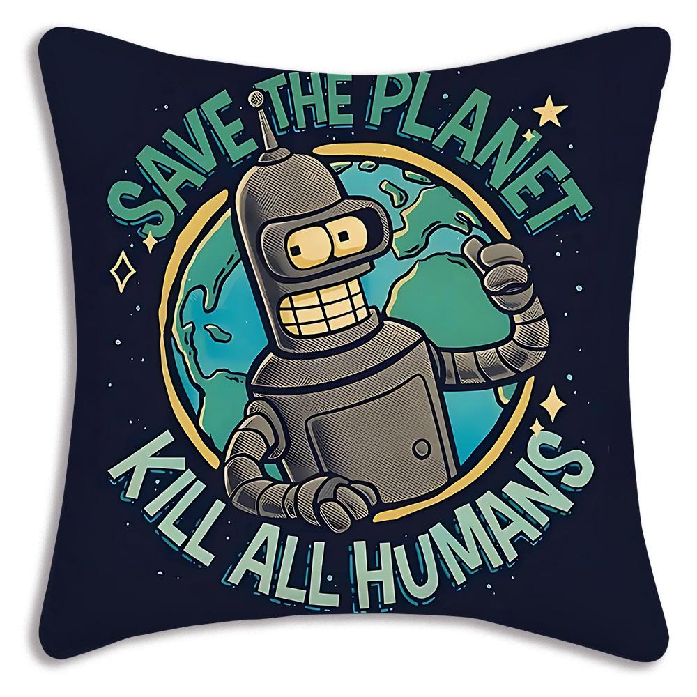 Classic movie F-Futuramas Pillow Covers Cartoon Sofa Decorative Home Double-sided Printing Short Plush Cute Cushion Cover