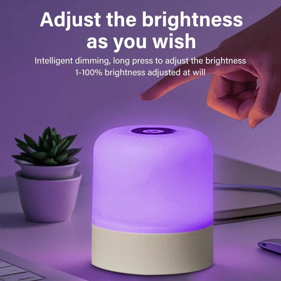 Touch LED Night Light USB Table Lamps Rechargeable Dimmable Bedside Light for Bedroom Decor Home Christmas Gift Child Night Lamp
