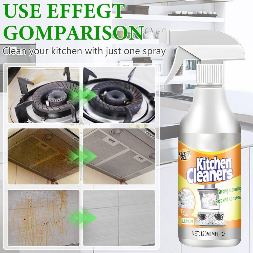 Kitchen Foam Cleaner – Powerful All-Purpose Cleaner for Ovens, Range Hoods, Pots, Pans & Grease Stains Fast-Acting, Non-Toxic