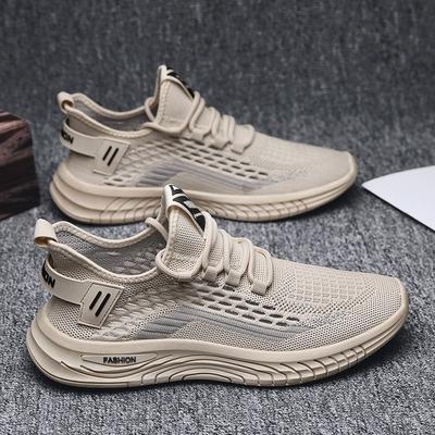 Mesh Flying Weaving Men's New Versatile Summer Men's Mesh Sports Shoes Outdoor Casual Mesh Shoes Solid Color Simple