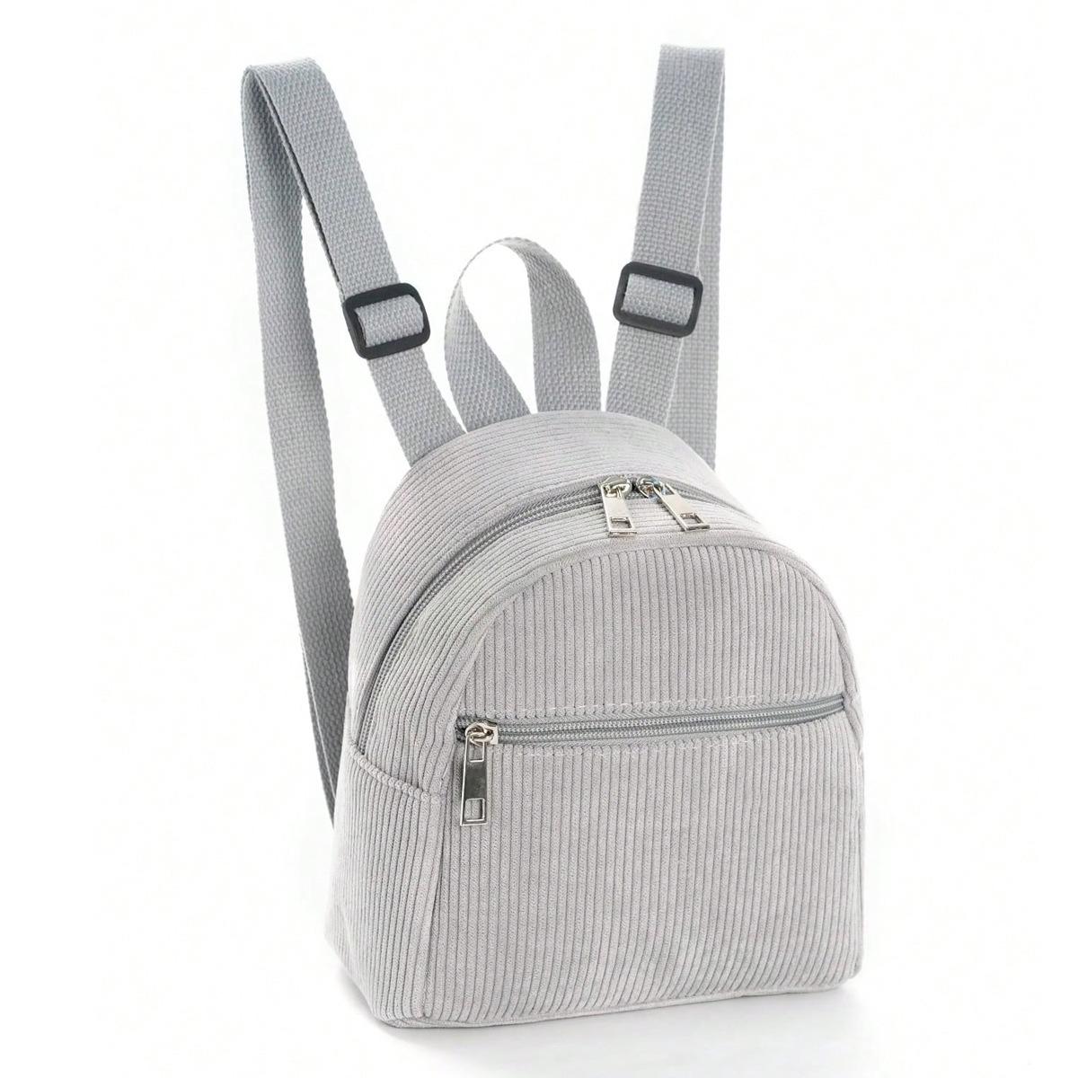 Cross-border hot-selling backpack Mini net color multi-color backpack Fashi corduroy backpack Simple casual men s and women s серый