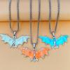 Punk Style Halloween Necklace Bat Hip Hop Neck Chains Cool Luminous Pendant Necklace  Halloween
