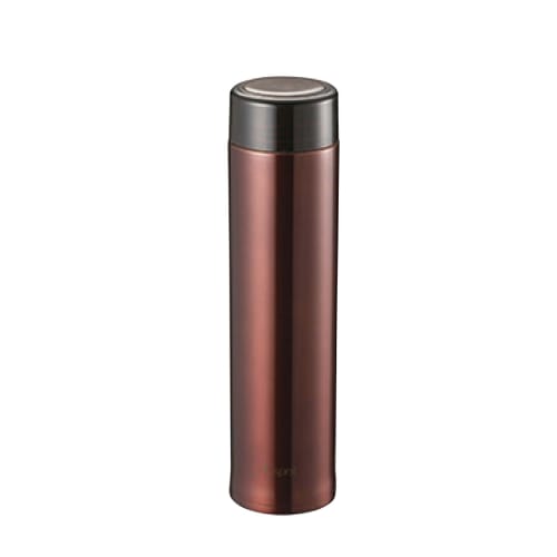 

Captain Stag (CAPTAIN STAG) 500ml Slim Personal Water Bottle, Direct Drinking, Double Stainless Steel, Vacuum Insulated, with Ice Stopper, Clear Brown