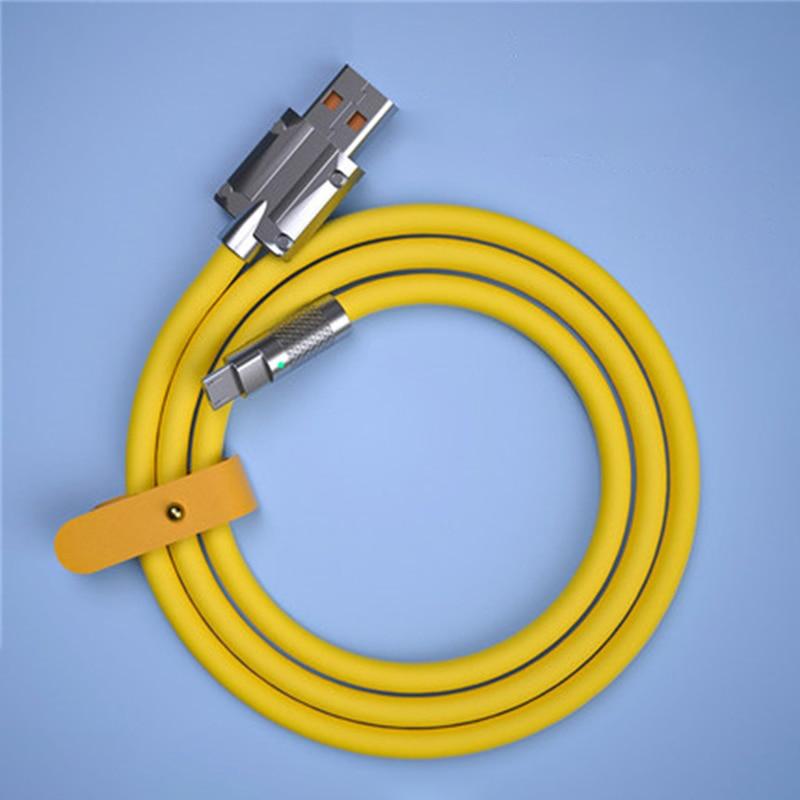 120W 6A Supersnabbladdning Type-C flytande silikonkabel Snabbladdnings USB-kabel för Xiaomi Huawei Samsung Pixel USB Bold Data Line