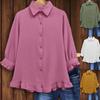 Women S Loose Fit V Neck Long Sleeve Printed Shirt