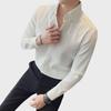 Men's Hong Kong Style Long Sleeve Waffle Shirt Jacket - Solid Color, All-Match, Perfect for Spring and Autumn