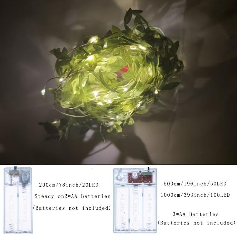 Green Leaf Fairy Lamp Ivy Leaf String Lamp Warm White Suitable for Interior Decoration of Families,Parties,Weddings,Christmas and New Year Festivals