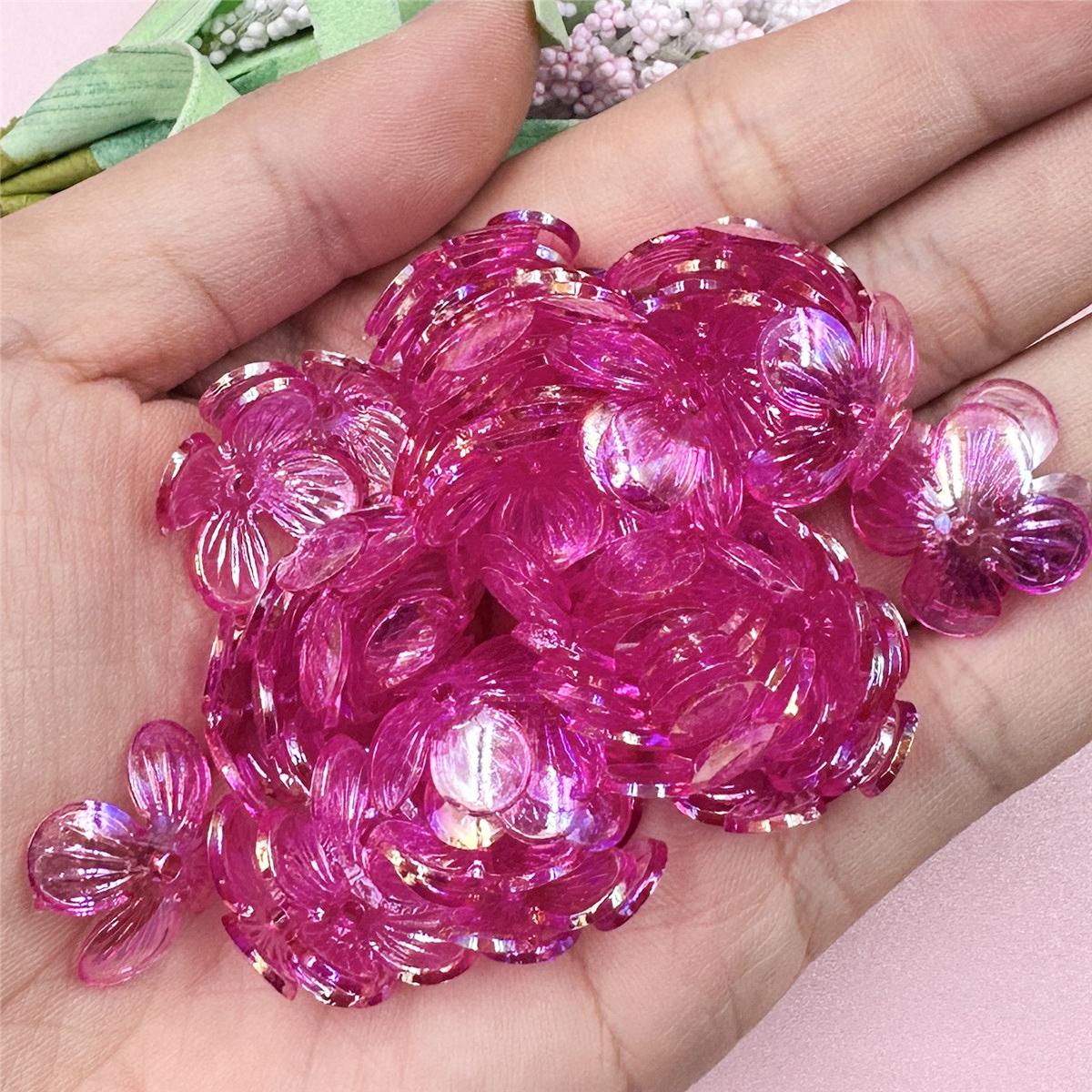 

Акриловые модные прозрачные кристаллы, материалы ручной работы, сделай сам, 100 шт., маленькие цветочные бусины 15,8 мм, аксессуары, браслет, серьги-шпильки розы красного