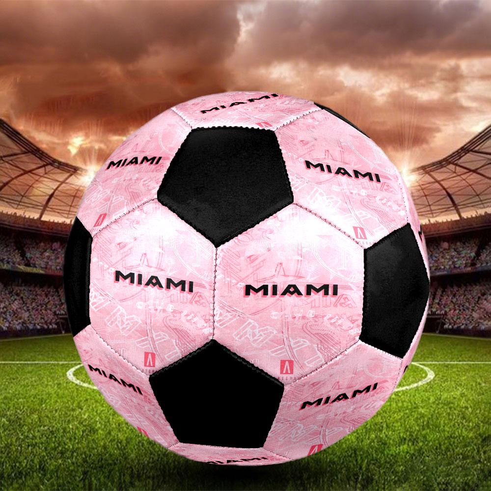 1pc Inter Miami CF Soccer Ball Size 5 Indoor Soccer Ball Fashion Colorful Backyard Game - Great For Sports Fans Gift HE27