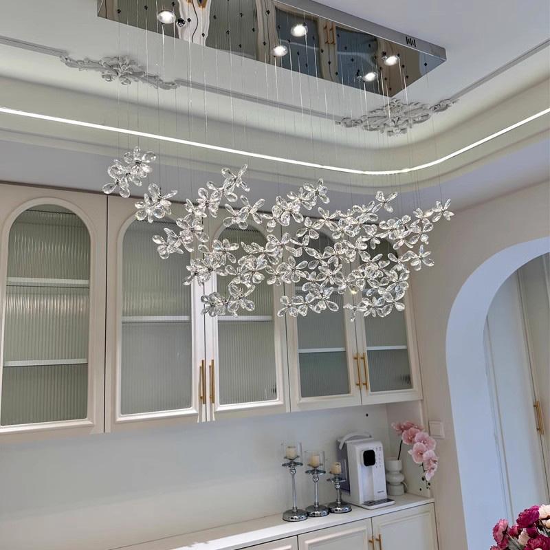 Luxury French Crystal LED Ceiling Light Energy Saving Indoor Lighting Fixture for Living Dining Room Bedroom Loft Home Decor